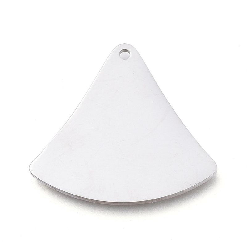 Stainless Steel Fan Pendant, 20x21mm