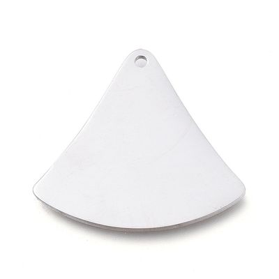 Stainless Steel Fan Pendant, 20x21mm