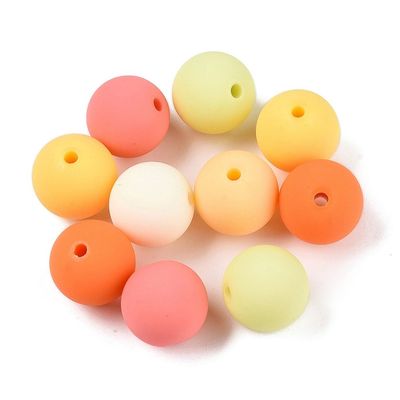 30 x 11mm Rubberized Acrylic Beads, Sunny Yellow Mix