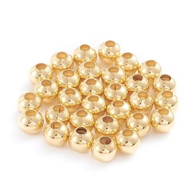 50 x Stainless Steel Beads in Gold, 5mm