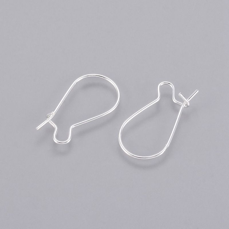 20 x Silver Plated Kidney Ear Wires, 20x10mm