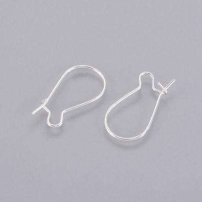 20 x Silver Plated Kidney Ear Wires, 20x10mm