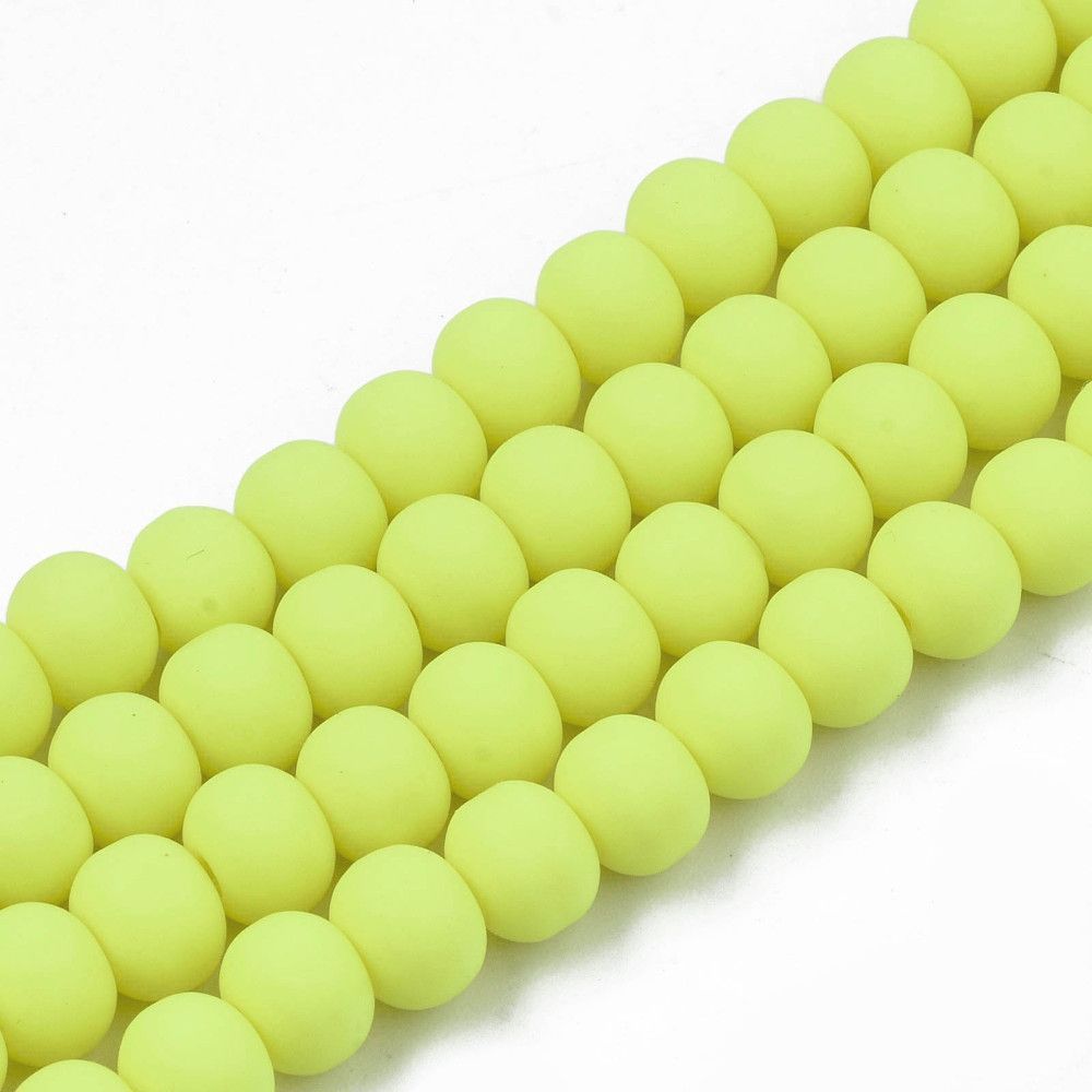 Polymer Clay Beads, Bright Yellow, 7x5mm