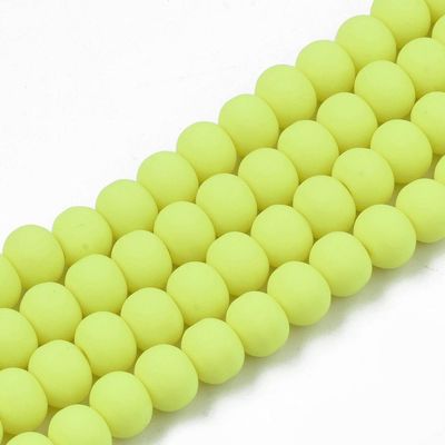 Polymer Clay Beads, Bright Yellow, 7x5mm