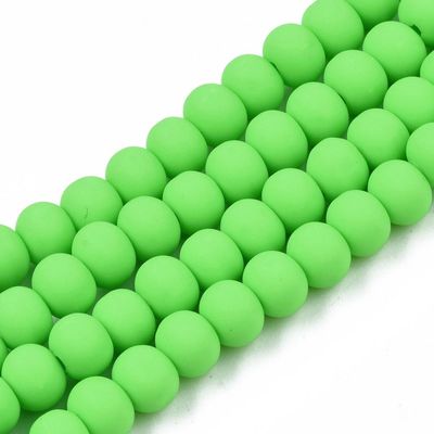 Polymer Clay Beads, Bright Green, 7x5mm