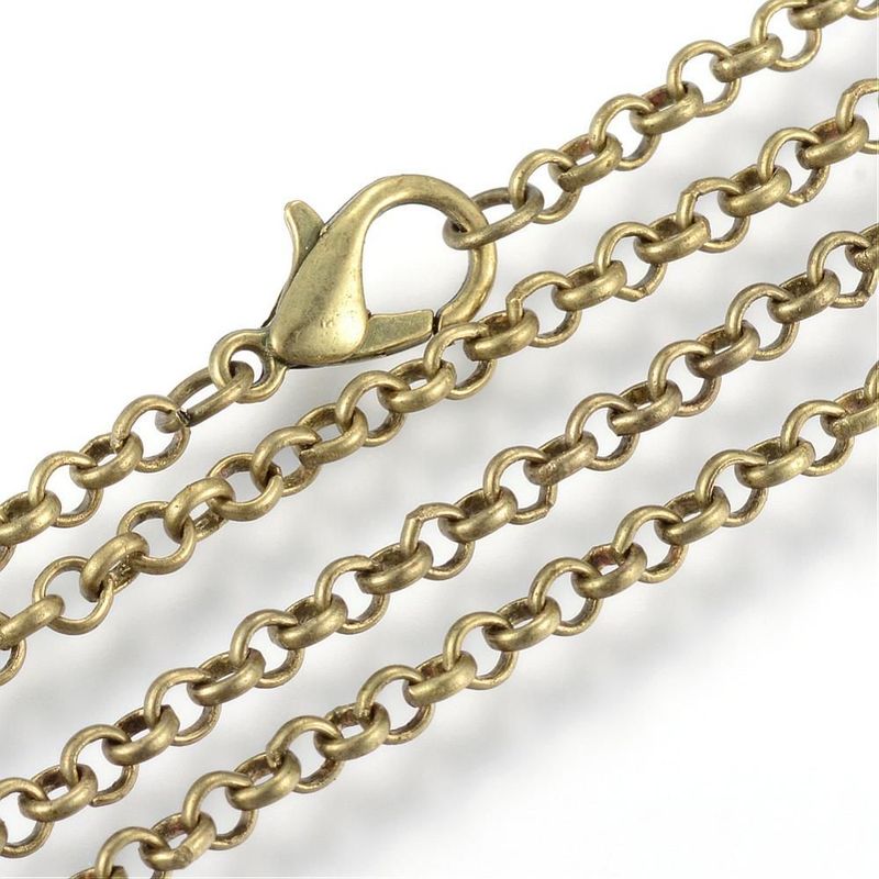 Antique Bronze Finished Rolo Chain, 17.5"