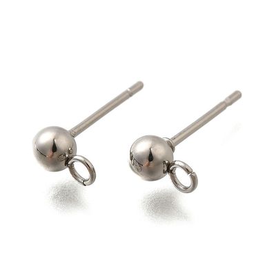 10 x Stainless Steel Earring Studs with Loop