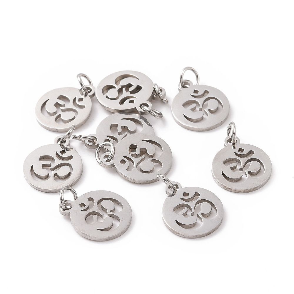 Stainless Steel Ohm Charm/Pendant, 14x12mm