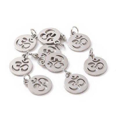 Stainless Steel Ohm Charm/Pendant, 14x12mm