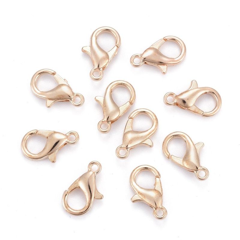 10 x Lobster Clasps in Light Gold 12x6mm