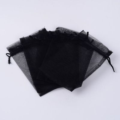10 x 10x8cm Organza Pouches, Black