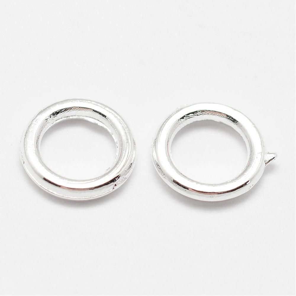 50 x Silver Plated Closed Jump Rings, 7x1mm