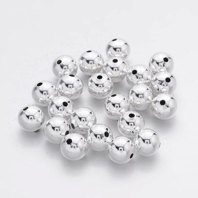 50 x 8mm Silver Plated Beads