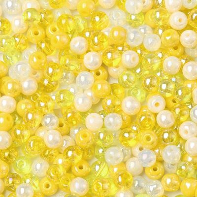100 x Glass Beads, Mixed Yellows