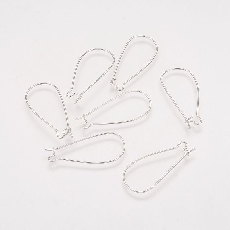 20 x Silver Plated Kidney Ear Wires, 33x14mm
