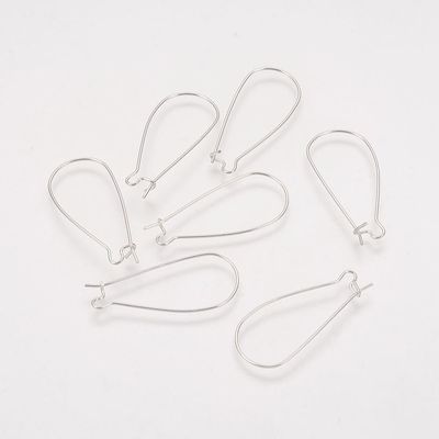 20 x Silver Plated Kidney Ear Wires, 33x14mm