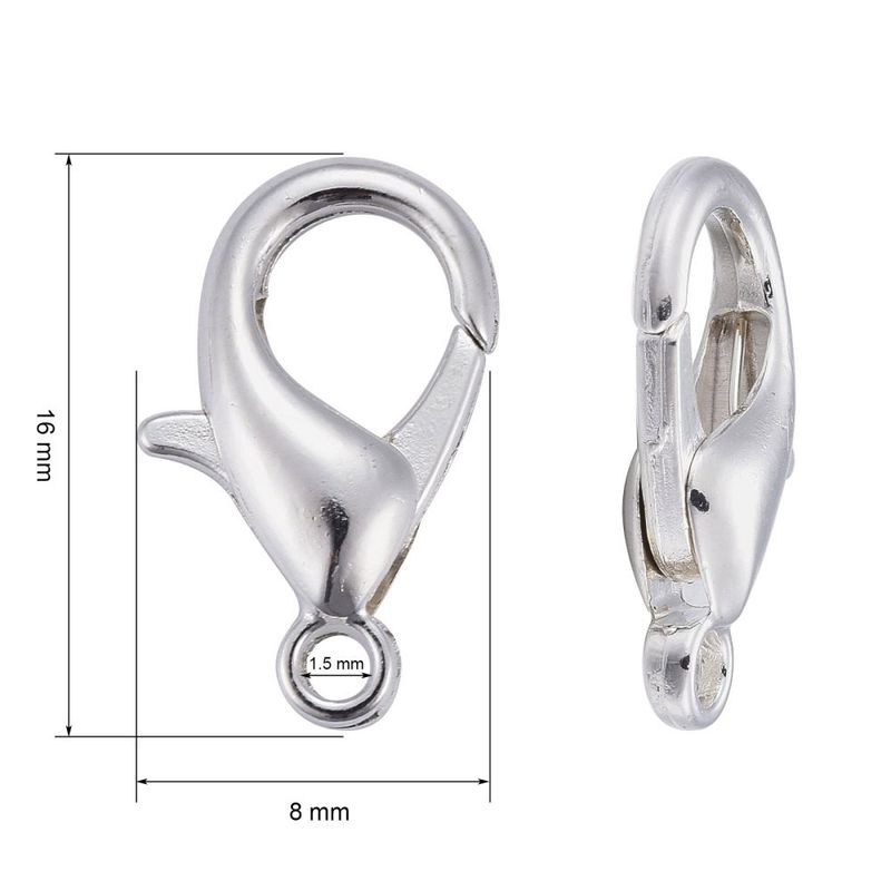 10 x Silver Plated Lobster Clasps, 16x8mm