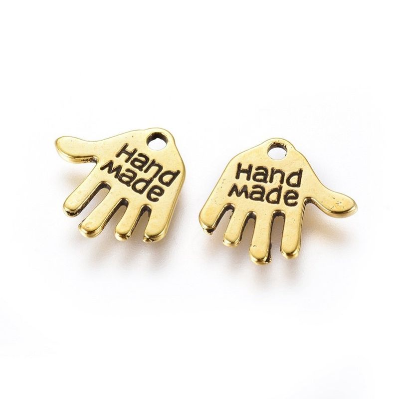 Antique Gold 'Handmade' Charms 12x11mm