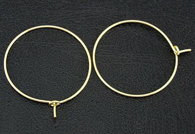 10 x Gold Wine Glass Charm Hoops, 20mm