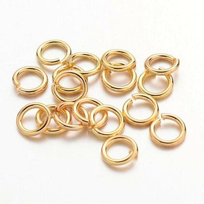 50 x Gold Plated Jump Rings, 6x0.7mm