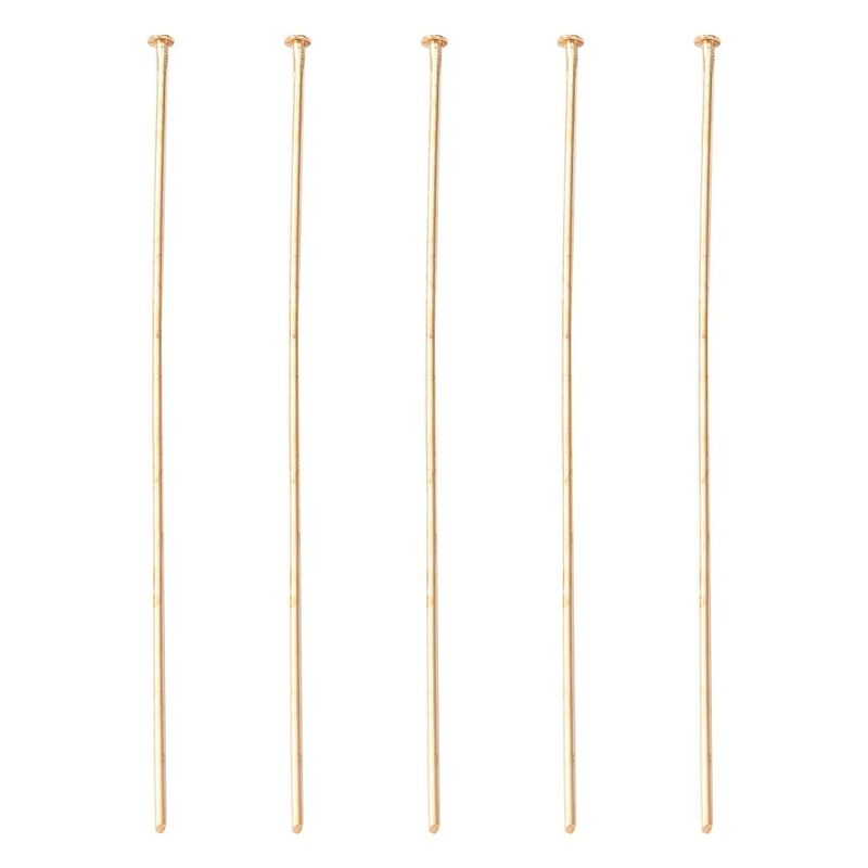 50 x LIGHT Gold Plated Head Pins, 50x0.6mm