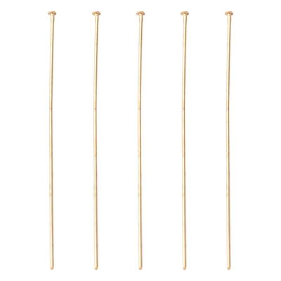 50 x LIGHT Gold Plated Head Pins, 50x0.6mm