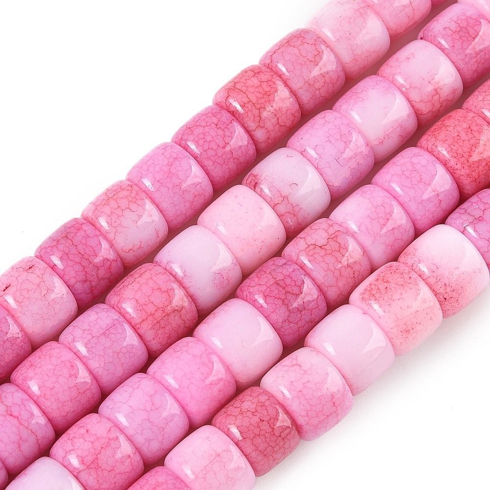 10x7mm Glass Rondelle Beads in Pink