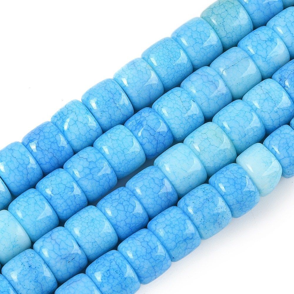 10x7mm Glass Rondelle Beads in Blue