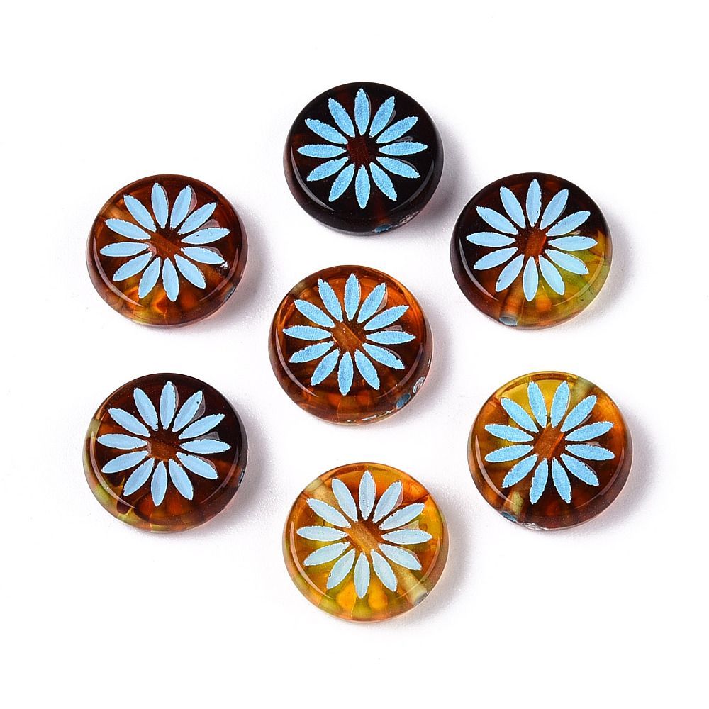 20 x Imitation Amber Painted Acrylic Beads, 12x4mm