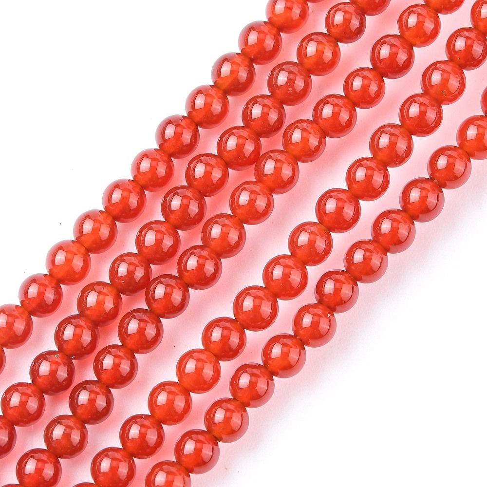 Natural Red Agate/Carnelian Beads, 4mm, 1 Strand
