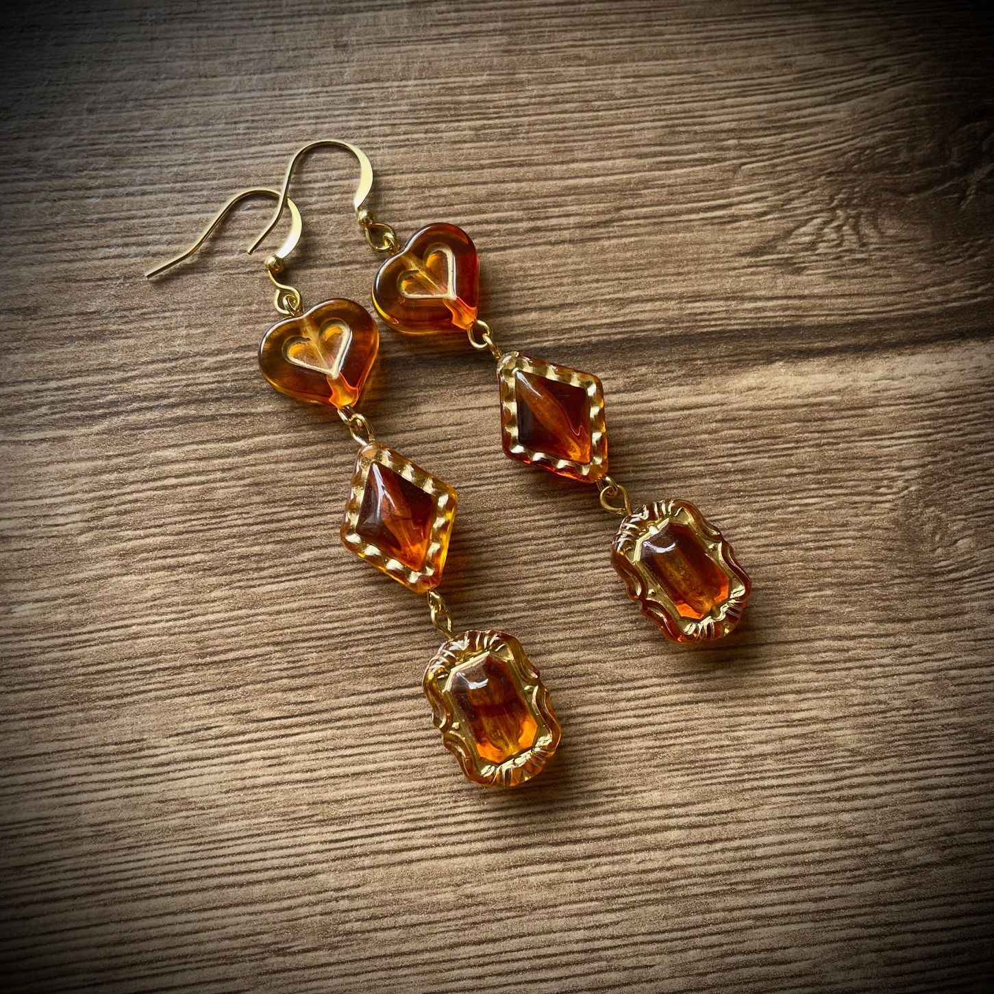 Amber & Gold Statement Earring Kit