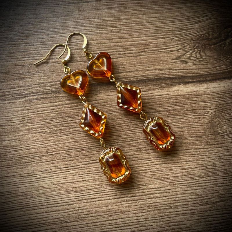 Amber & Gold Statement Earring Kit