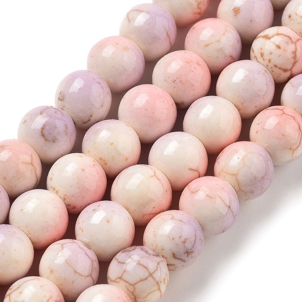 Synthetic Turquoise Beads in Pink, 8mm