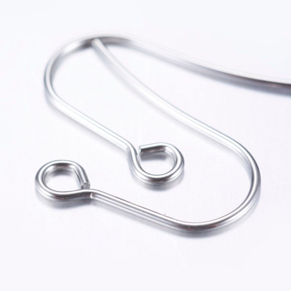 50 x Stainless Steel Ear Hooks, 18x15mm