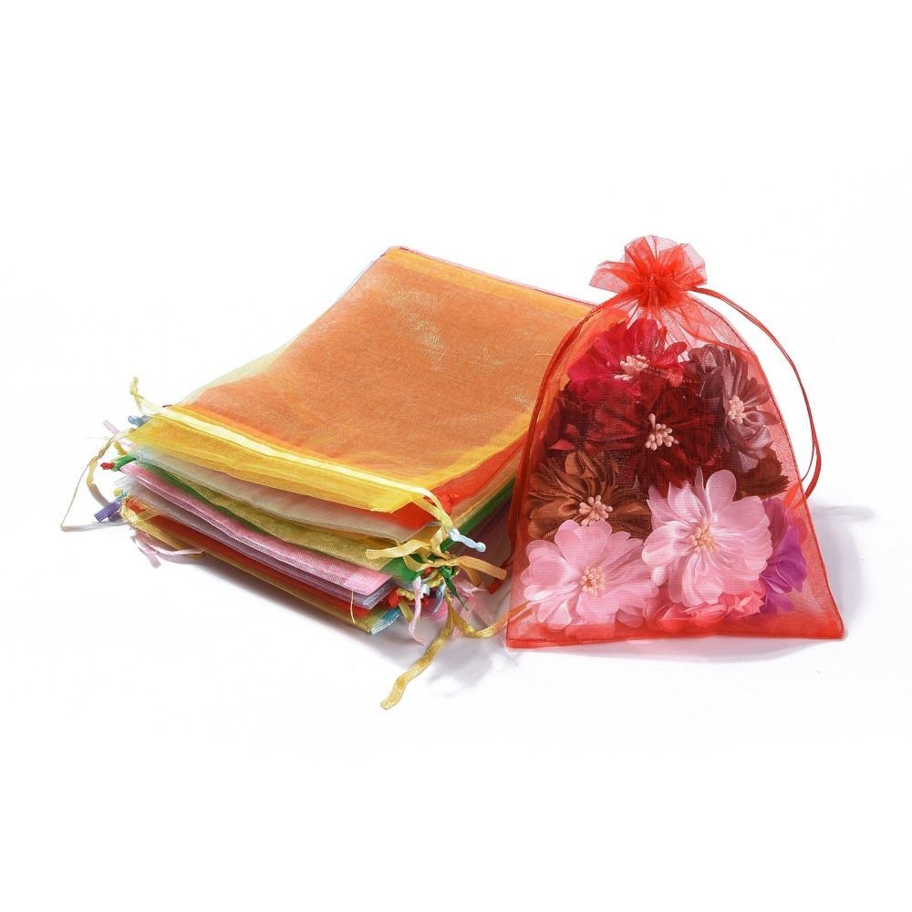 10 x 13x18cm Mixed Colours Organza Pouches