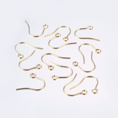 50 x Stainless Steel Ear Hooks in Gold, 18x15mm