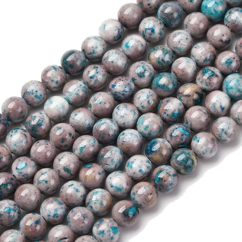 Natural Dyed Marble, Mauve Mix, 6mm, 1 Strand