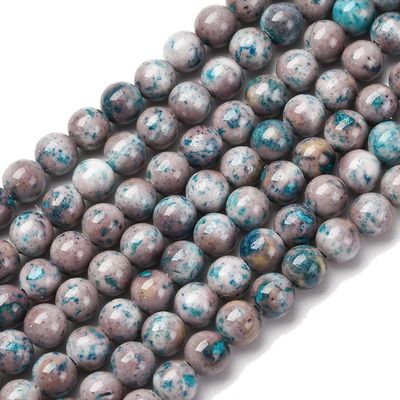 Natural Dyed Marble, Mauve Mix, 6mm, 1 Strand