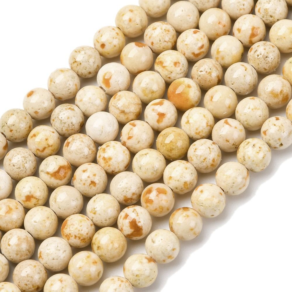 Natural Dyed Marble, Sandy Mix, 6mm, 1 Strand