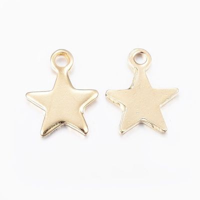 Stainless Steel Star Charm in Gold, 10x8mm
