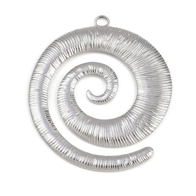 Stainless Steel Spiral Pendant, 48x42x2mm