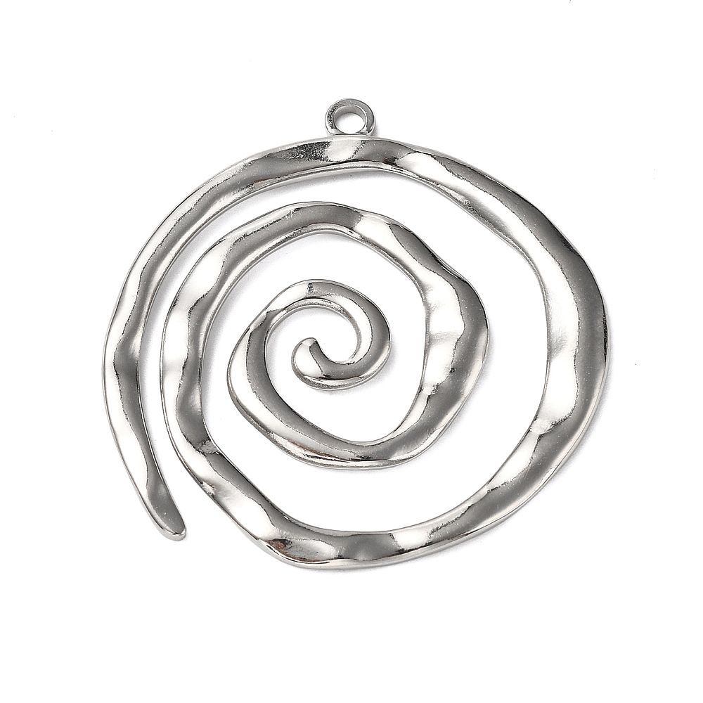 Stainless Steel Spiral Pendant, 42x41x2mm