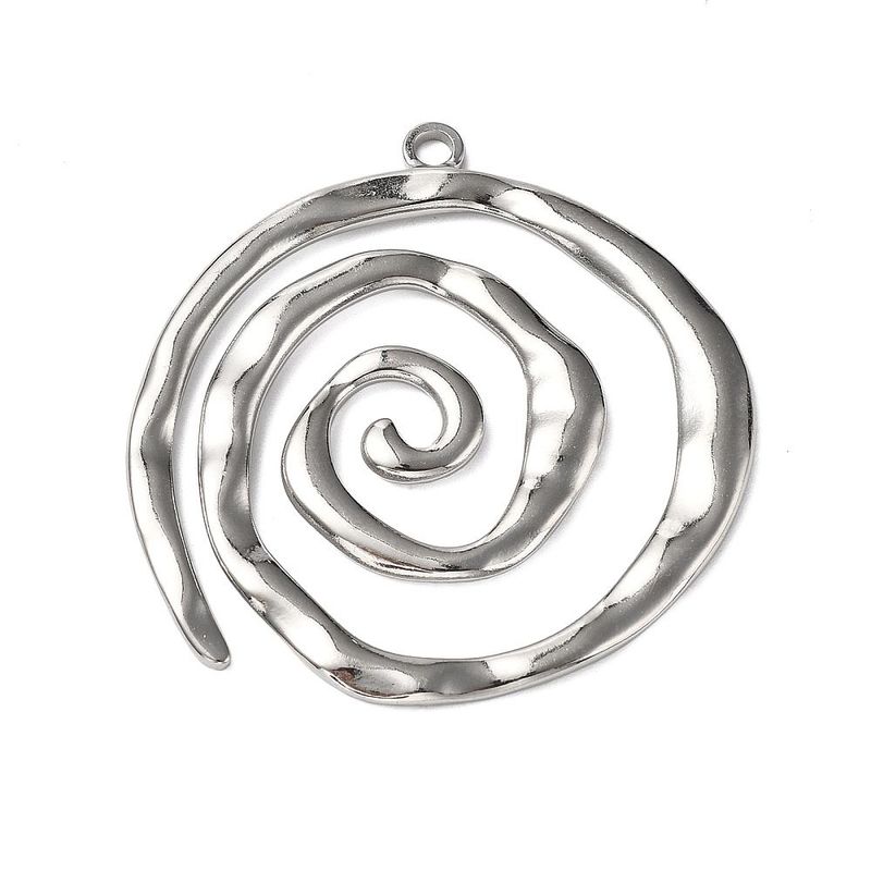 Stainless Steel Spiral Pendant, 42x41x2mm