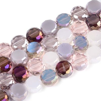Faceted Glass Coin Bead Strands, 7.5x4.5mm, Purple/Mauve Mix Faceted Glass Coin Bead Strands, 7.5x4.5mm, Purple/Mauve Mix