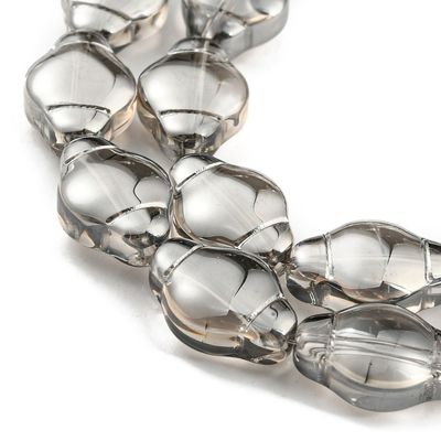 Electroplated Glass Lantern Beads, Charcoal & Silver, 12x9x5mm Electroplated Glass Lantern Beads, Charcoal & Silver, 12x9x5mm