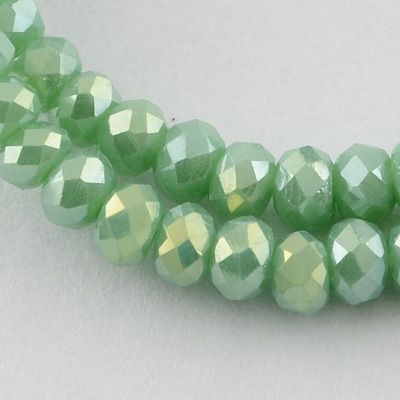 Translucent Faceted Glass Rondelles, 3x2mm, Light Green Translucent Faceted Glass Rondelles, 3x2mm, Light Green