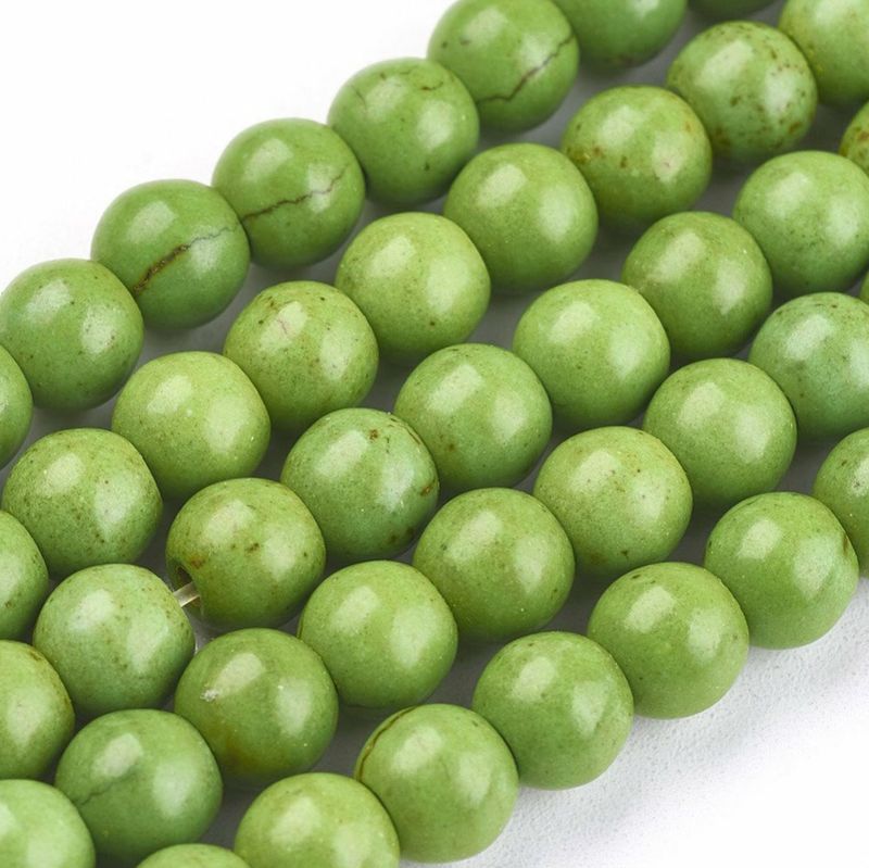 50 x Howlite Beads in Green, 8mm