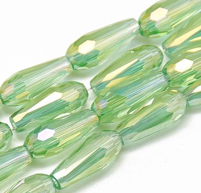Faceted Glass Teardrop Beads