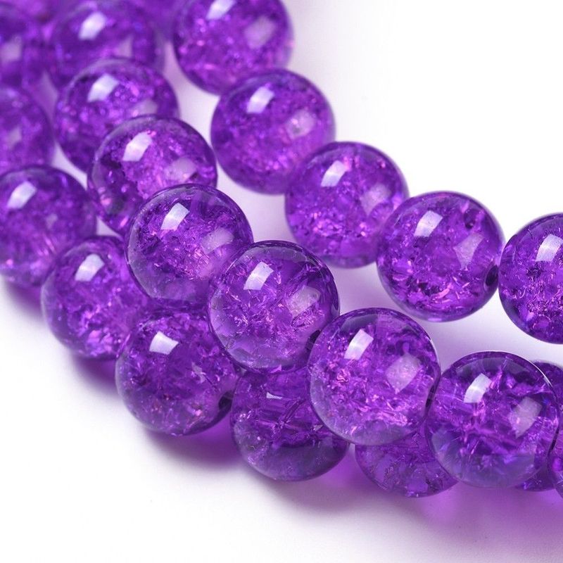 25 x 10mm Crackle Glass in Purple