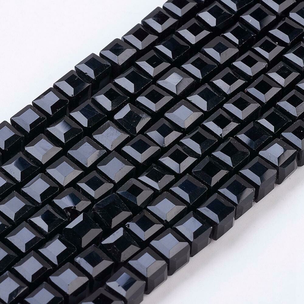 50 x 6mm Black Electroplated Cubes 50 x 6mm Black Electroplated Cubes